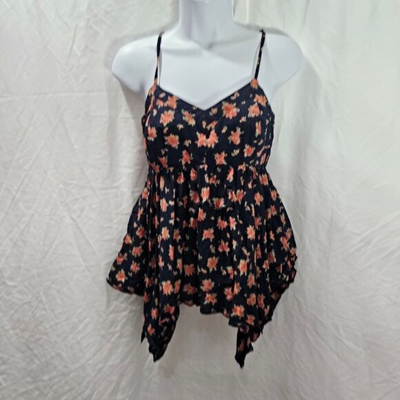 Whimsical fairy floral y2k 2000s mudd babydoll assymetrical top - Picture 2 of 5